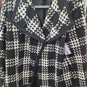 Elegant Black and White Women's Blazer